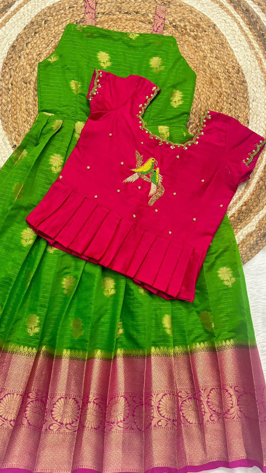 Kids 2 in gown coat model maggam work set