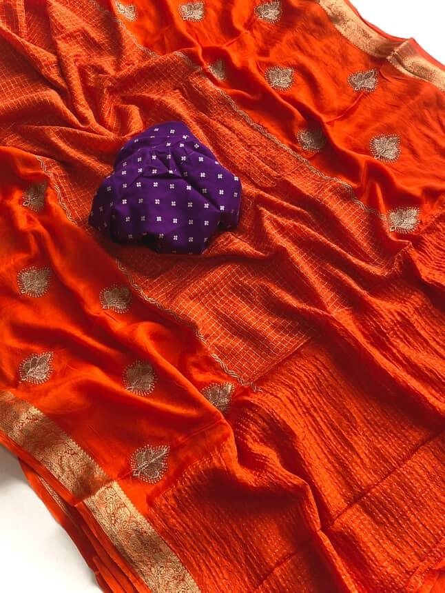 Pure Chinon Chiffon Luxe Sarees
