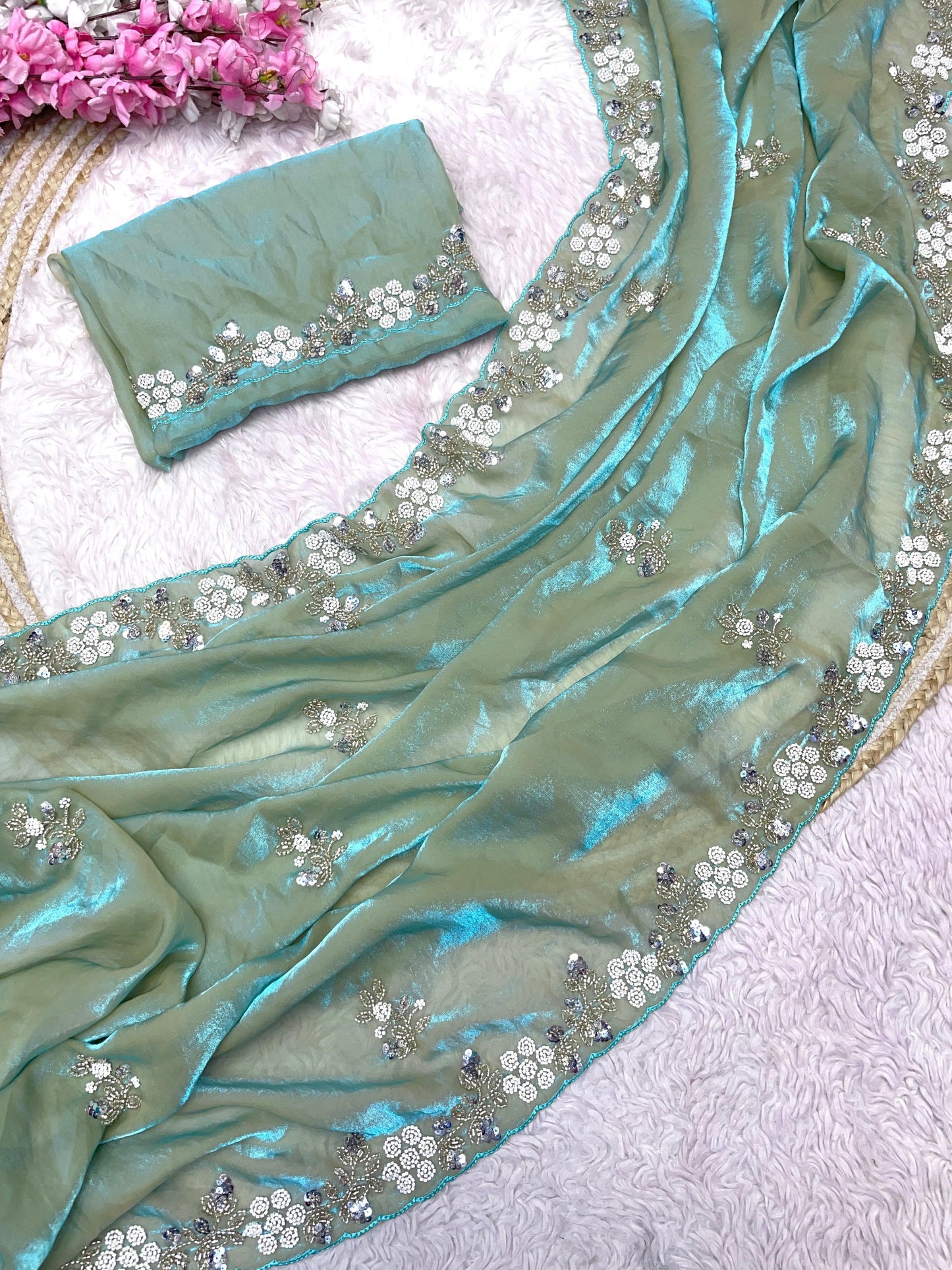 New Designer party wear satin sarees