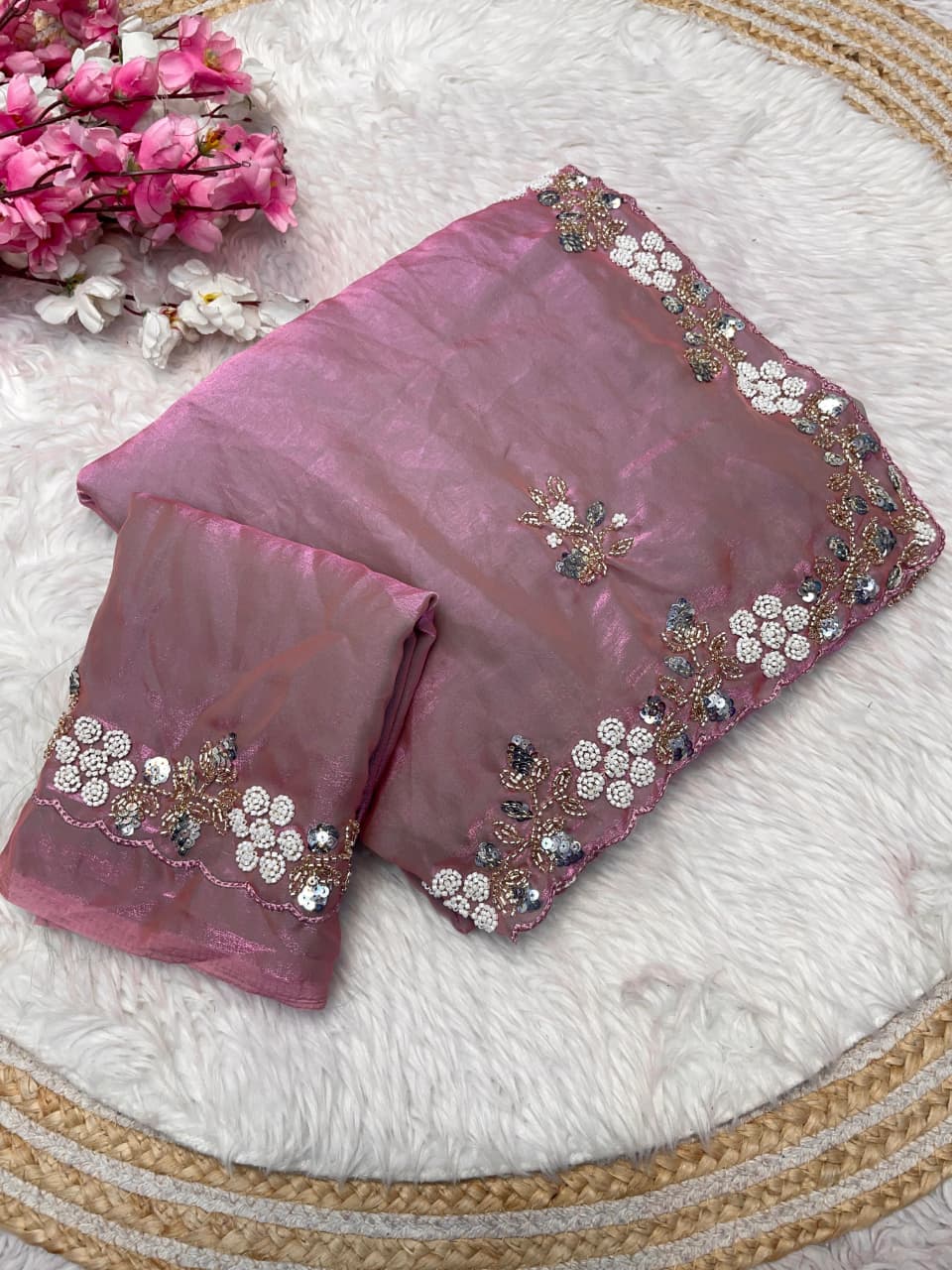 New Designer party wear satin sarees