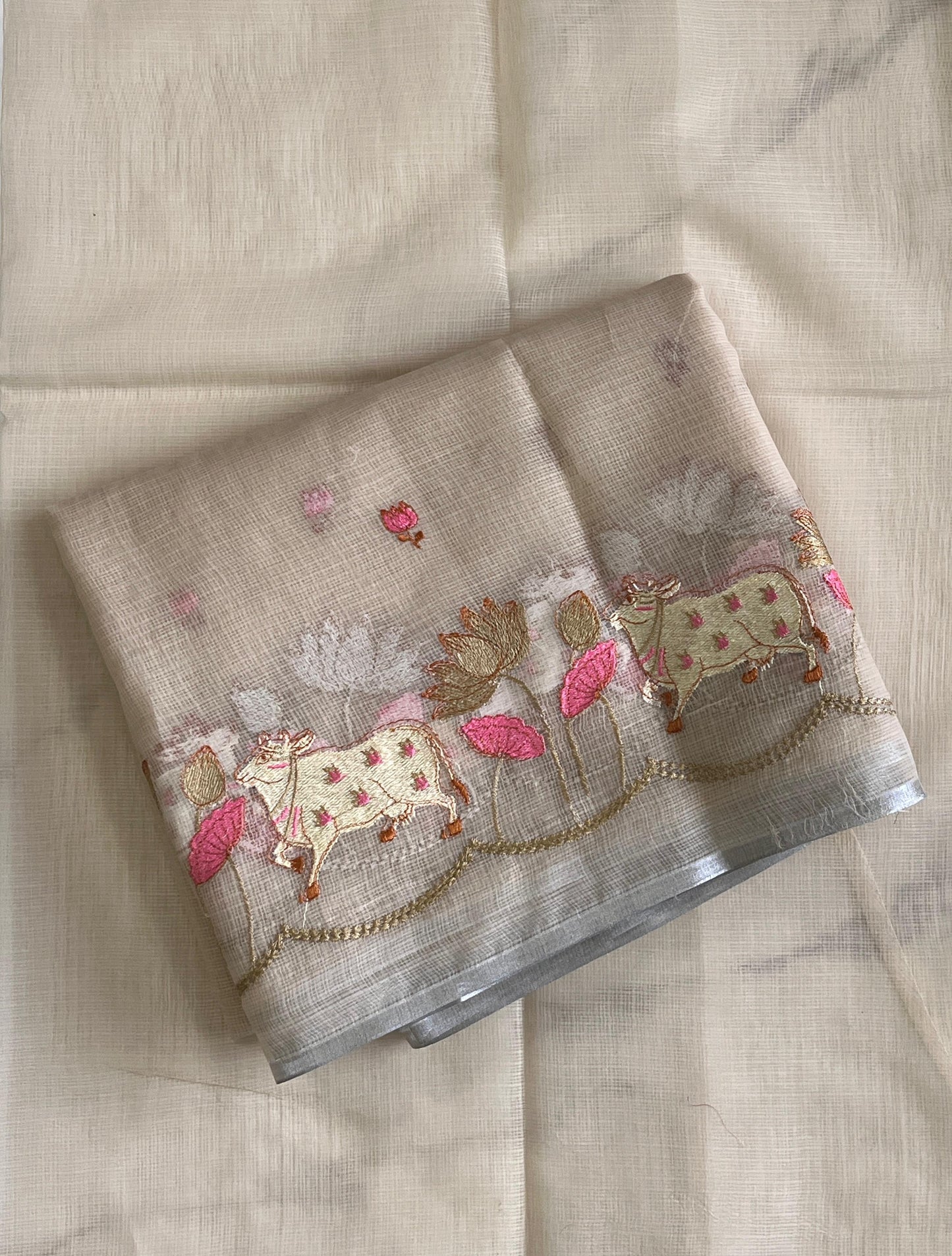 Pichwai Kota Doris With embroidery butties Budget sarees