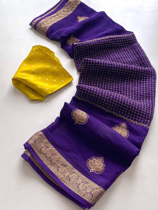 Pure Chinon Chiffon Luxe Sarees