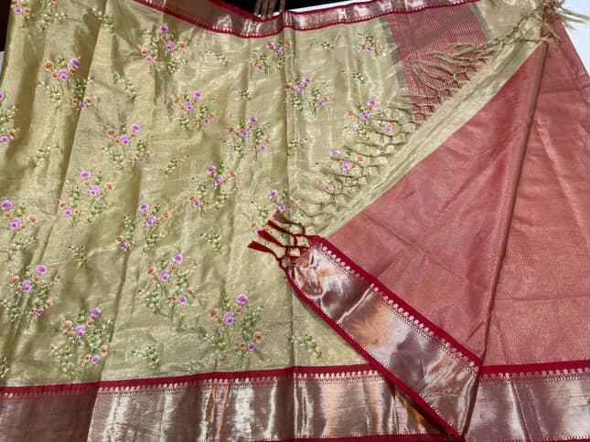 Classic Embroidery Khas tissue Sarees