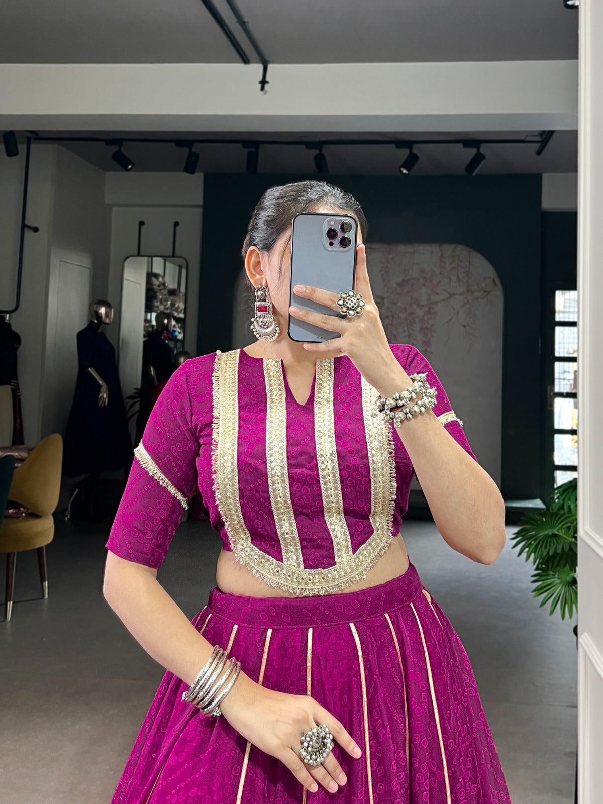 Bandhini chiffon Dandiya Lehenga set