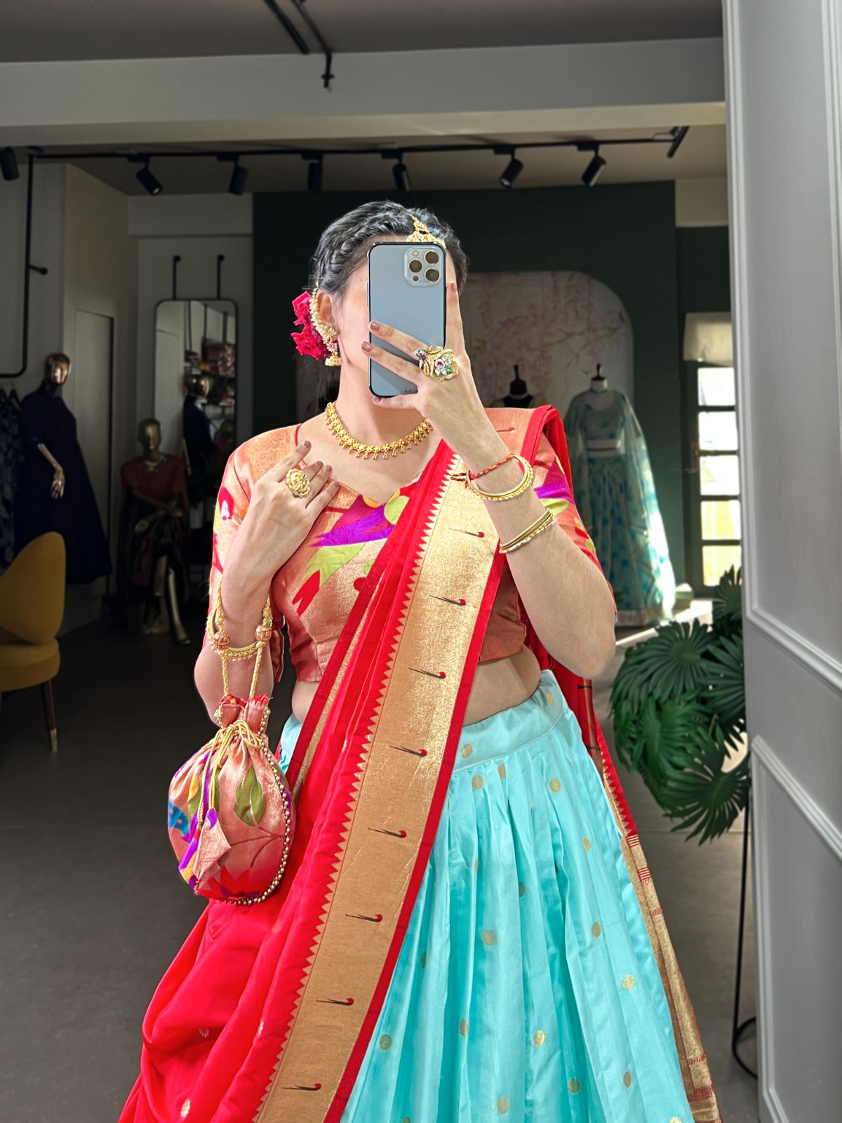 Paithani Jacquard Silk Festival Collection Lehenga