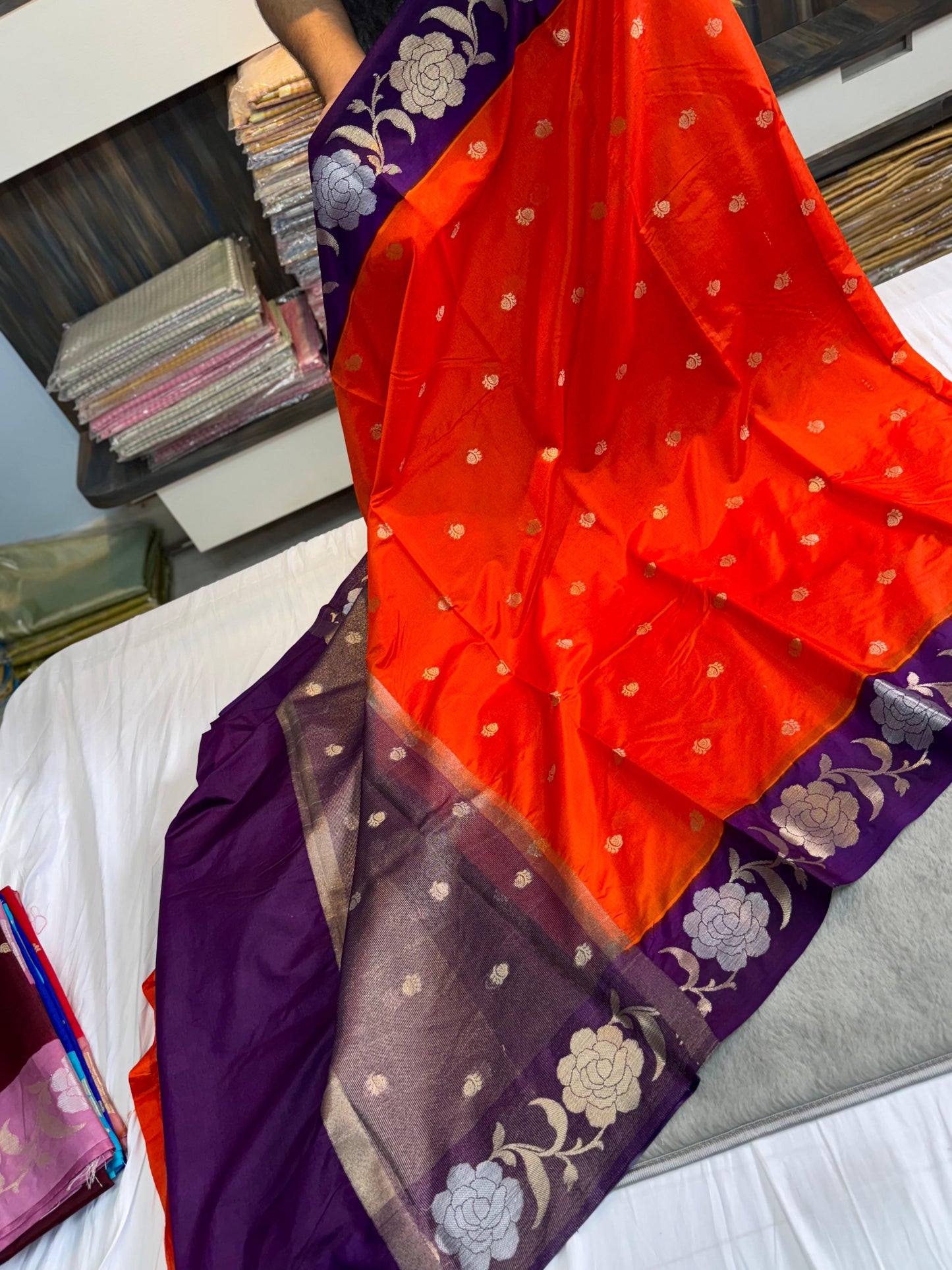 Banarasi Dupion Soft silk Sarees wilt alfi Butta budget sarees