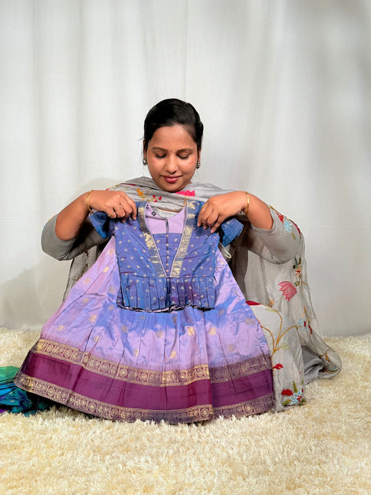 Sankranthi special kids cute pattu pavada sets