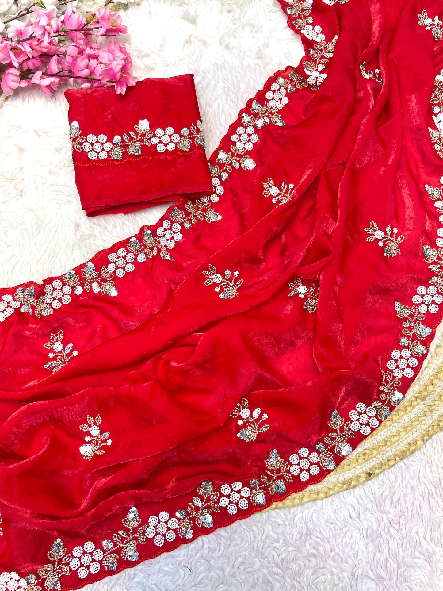 New Designer party wear satin sarees