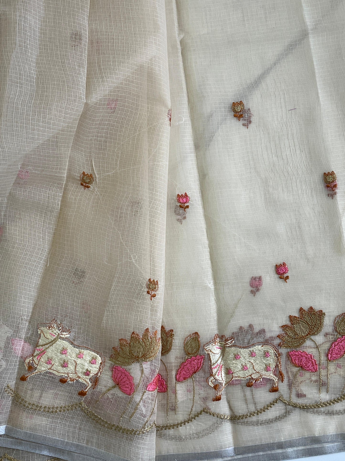 Pichwai Kota Doris With embroidery butties Budget sarees
