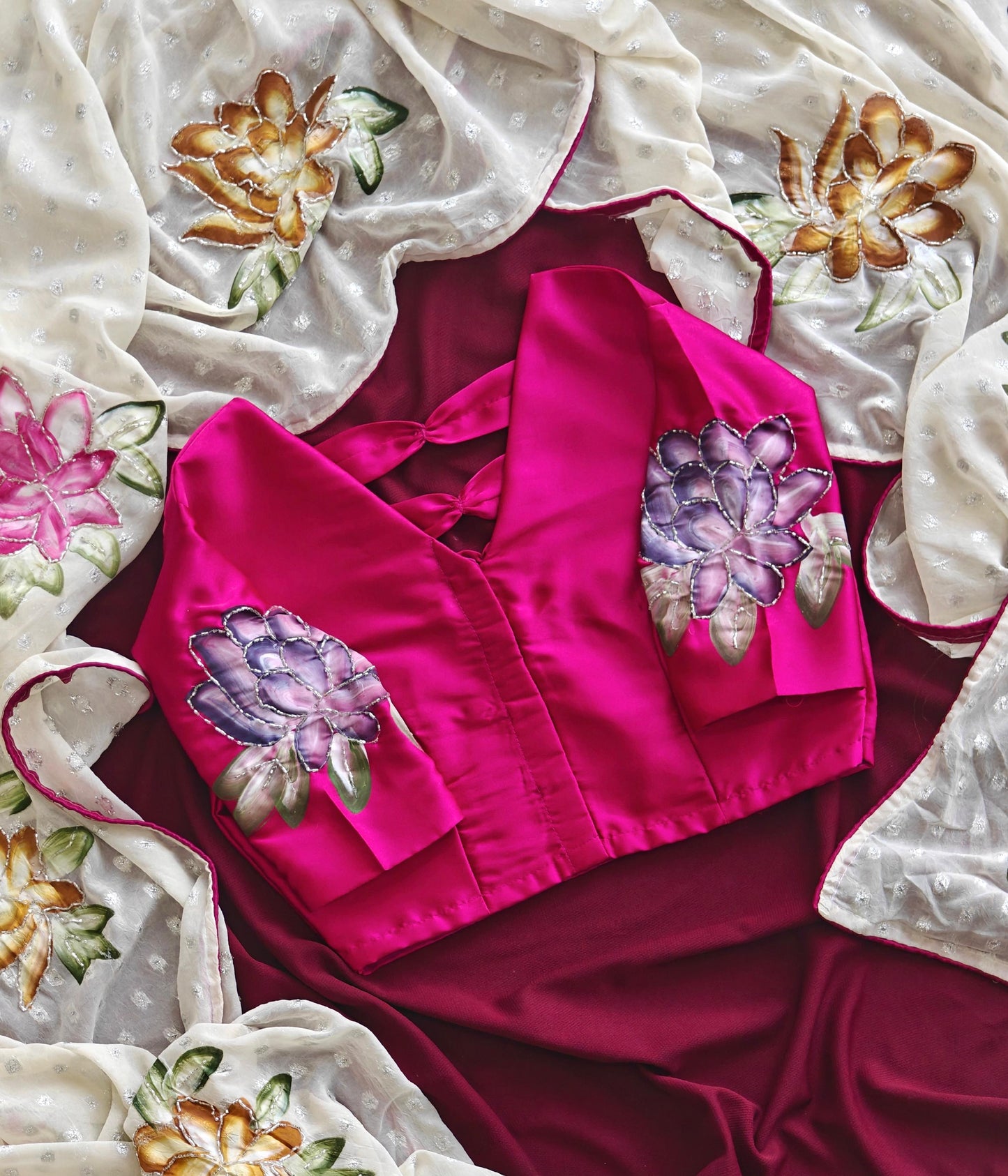 Pure soft crushed chiffon saree