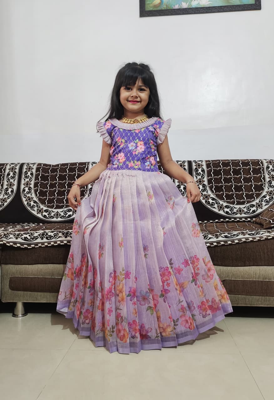Kids gown frabic full stiched