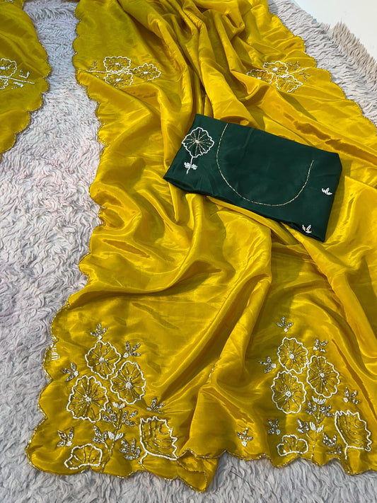 Trendy Handwork Desginer Kanta Sarees