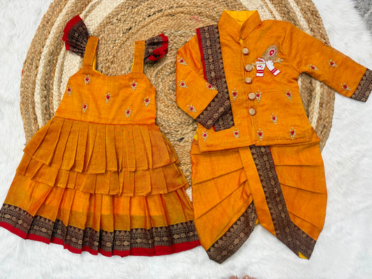 Brother & Sister Premium Maggam Cute sets boys kurta Combo Collection