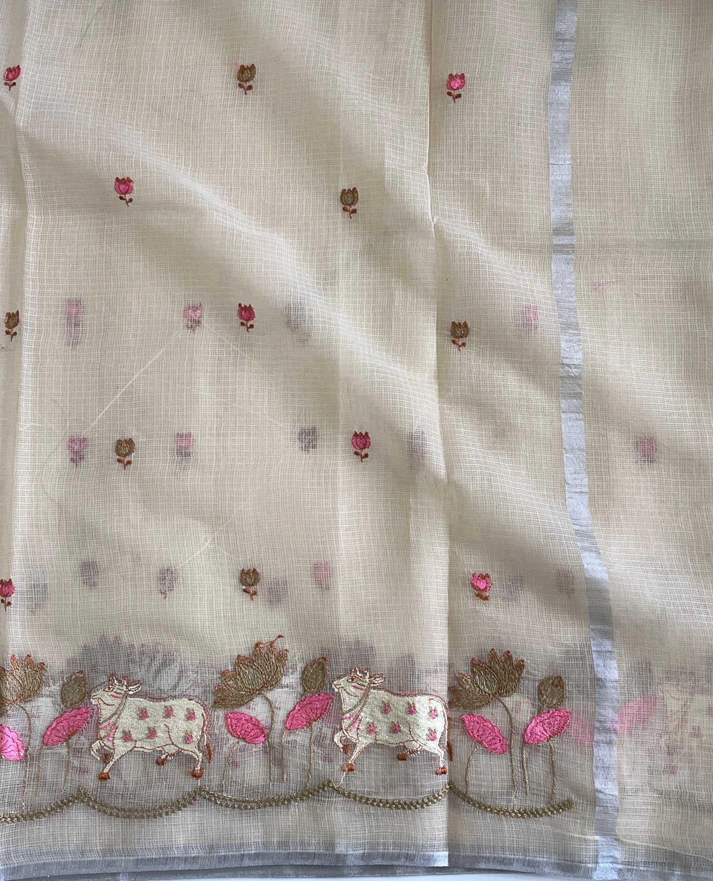 Pichwai Kota Doris With embroidery butties Budget sarees