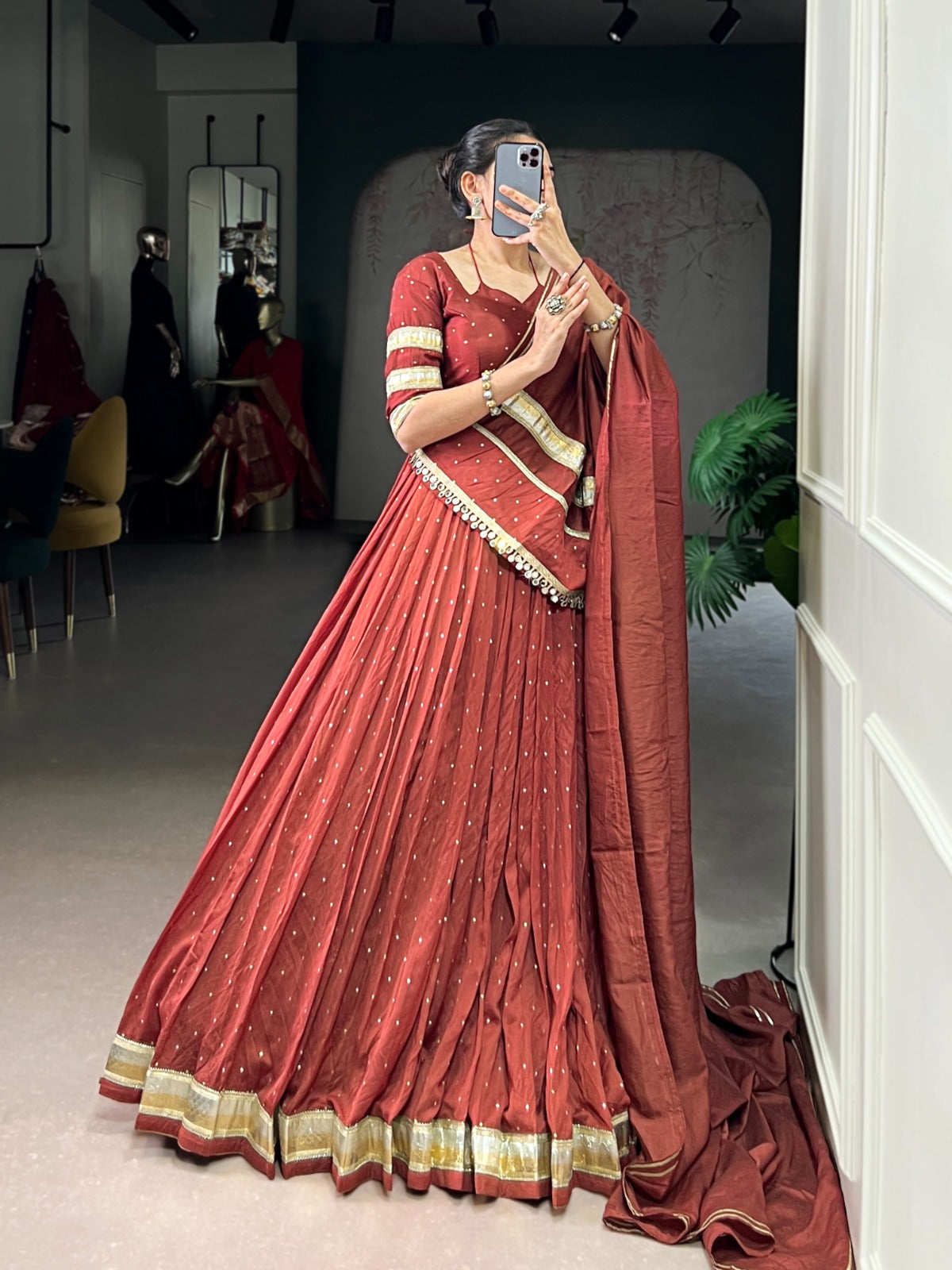 Sakhi – Chanderi Zari Weaving Lehenga Set