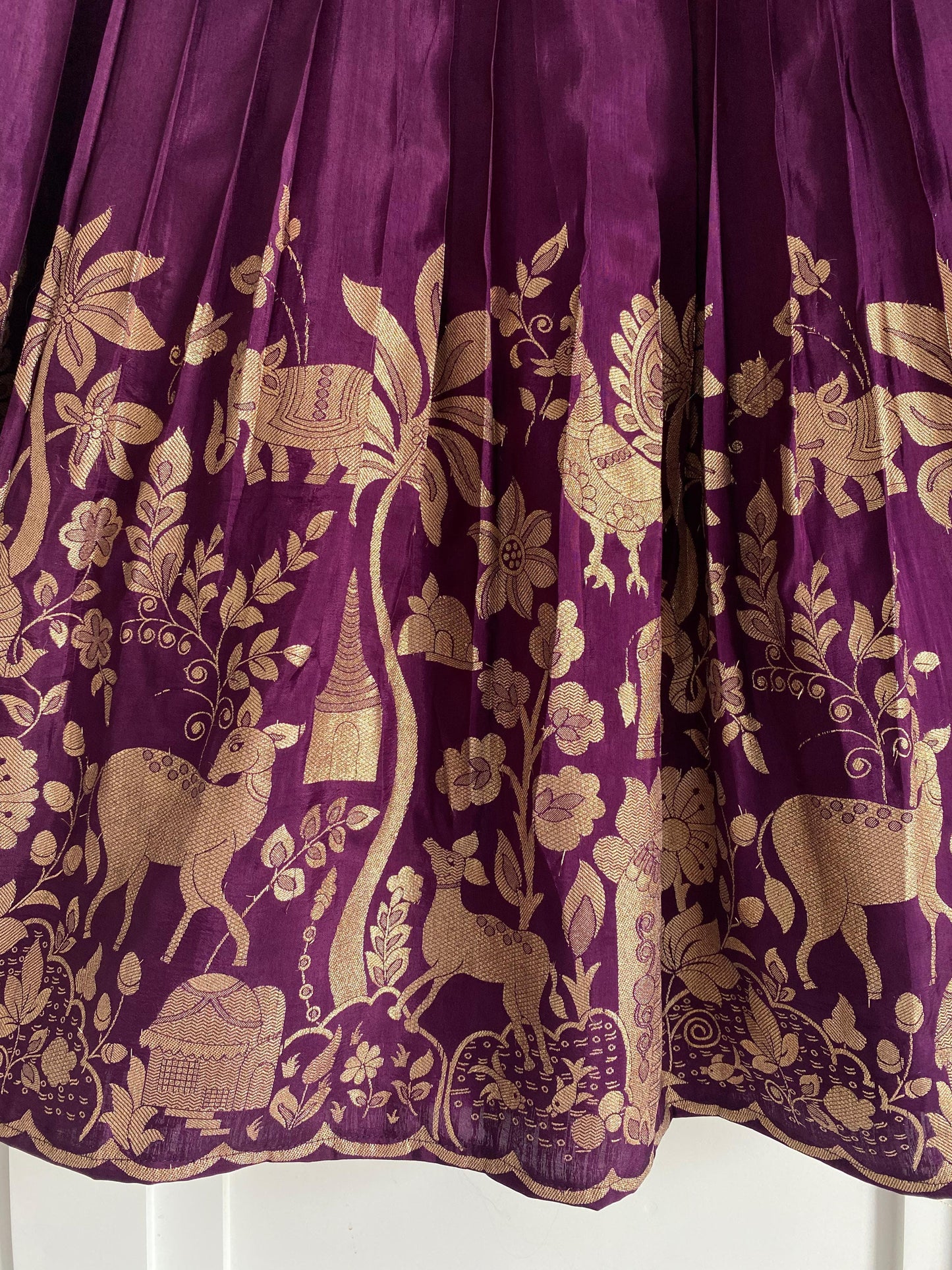 Kalmakari motifs zari long gown with premium dupatta