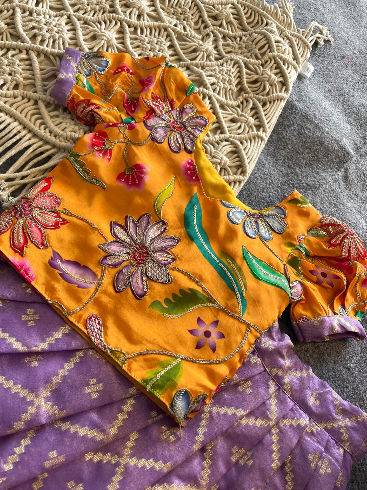 Kids Dola silk festival pavada sets