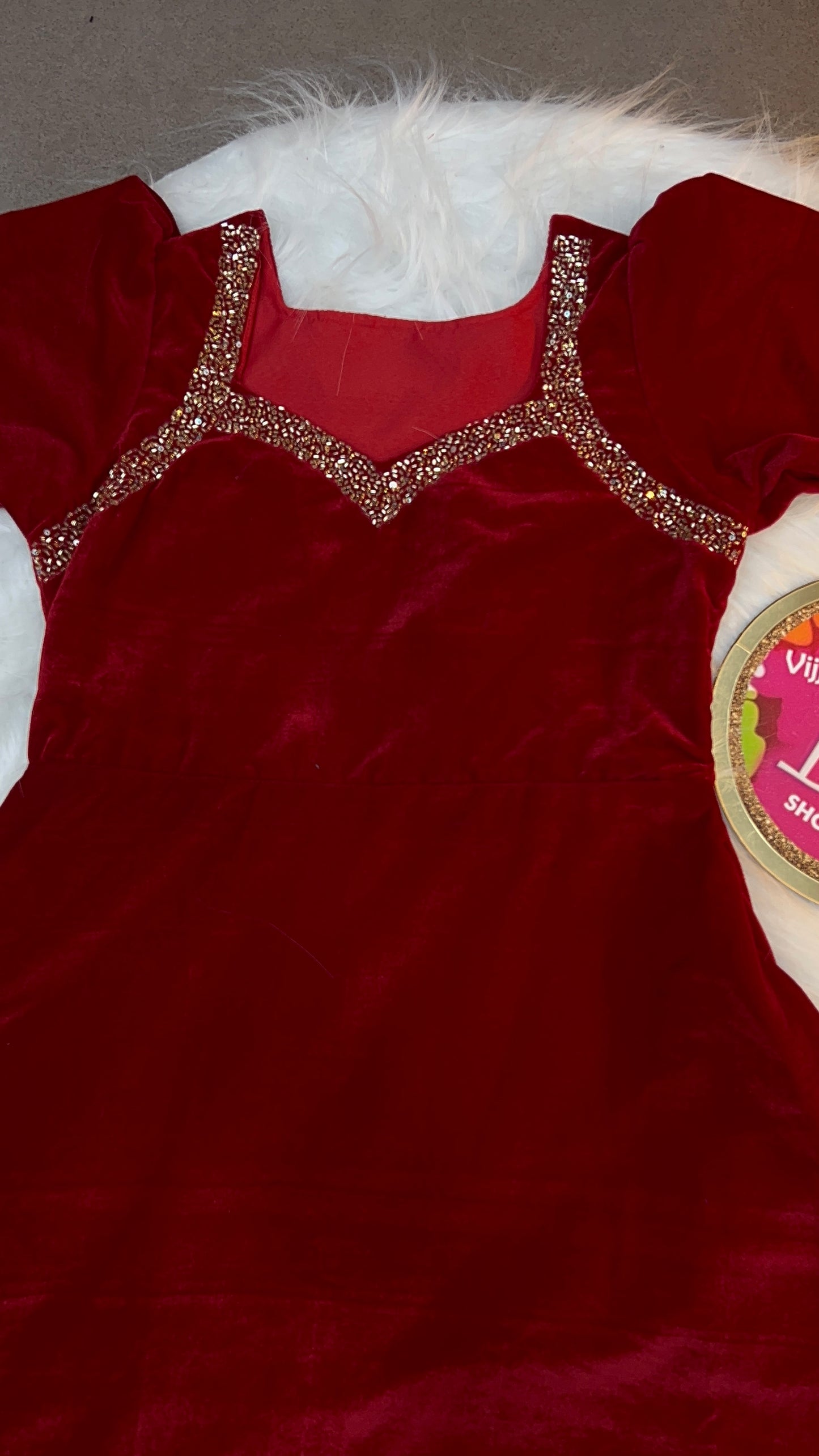 Velvet handwork cafe gowns