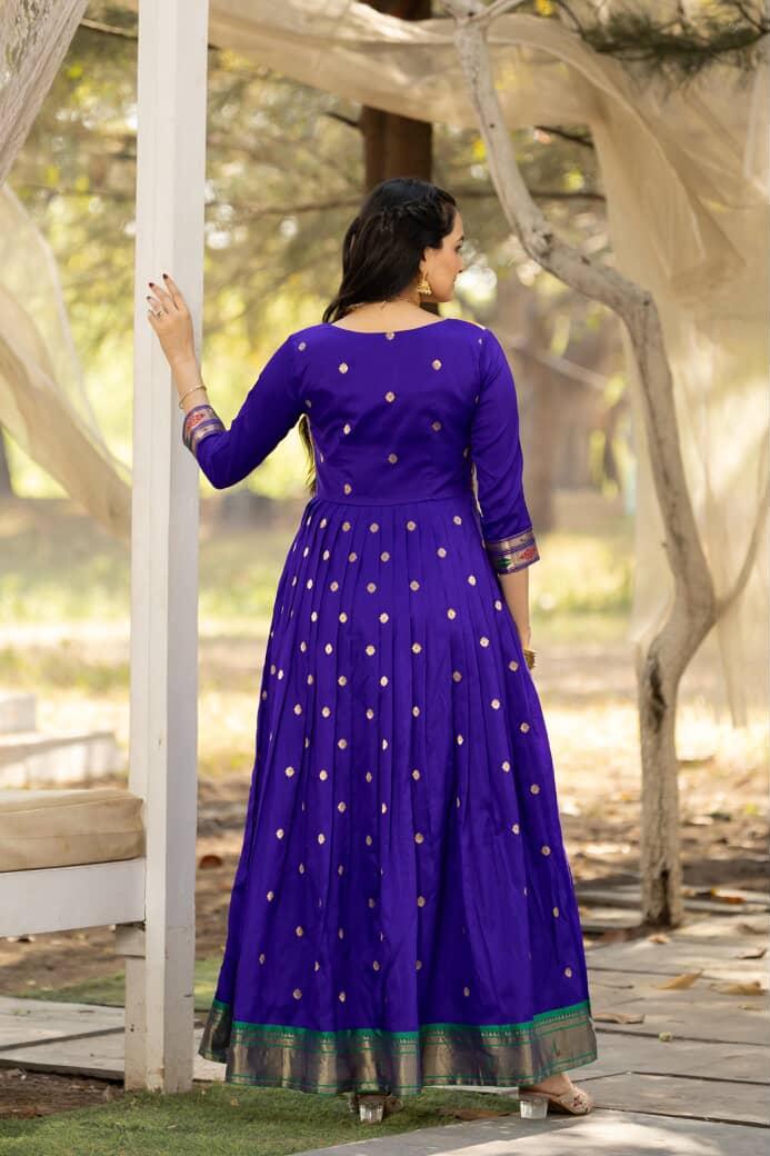 Paithani Pure Weaving Jacket gowns for festivals