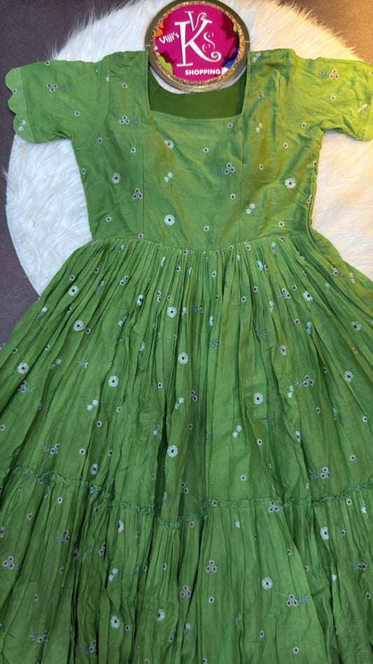 Pure mull Chanderi cotton cafe gowns