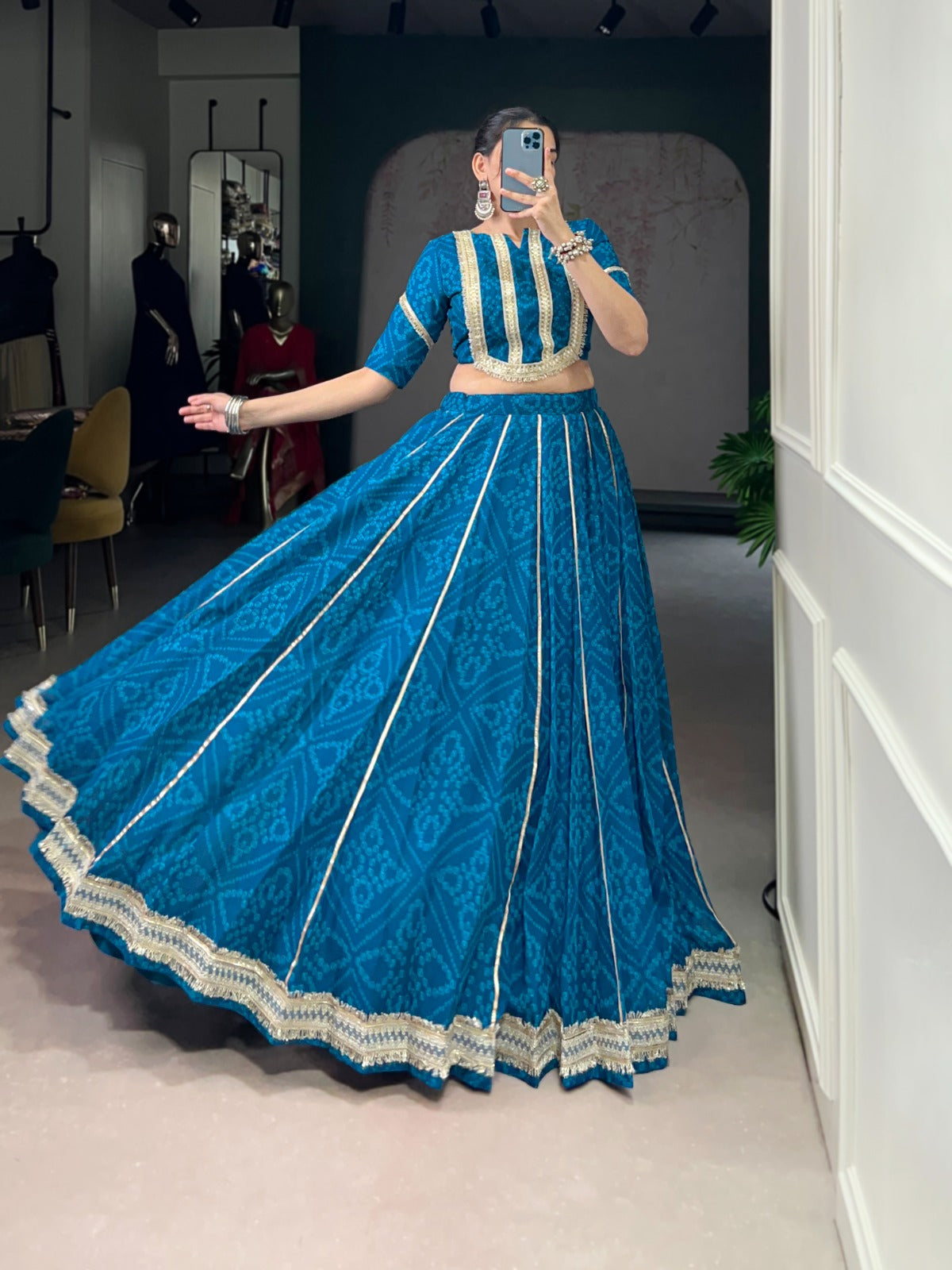 Bandhini chiffon Dandiya Lehenga set