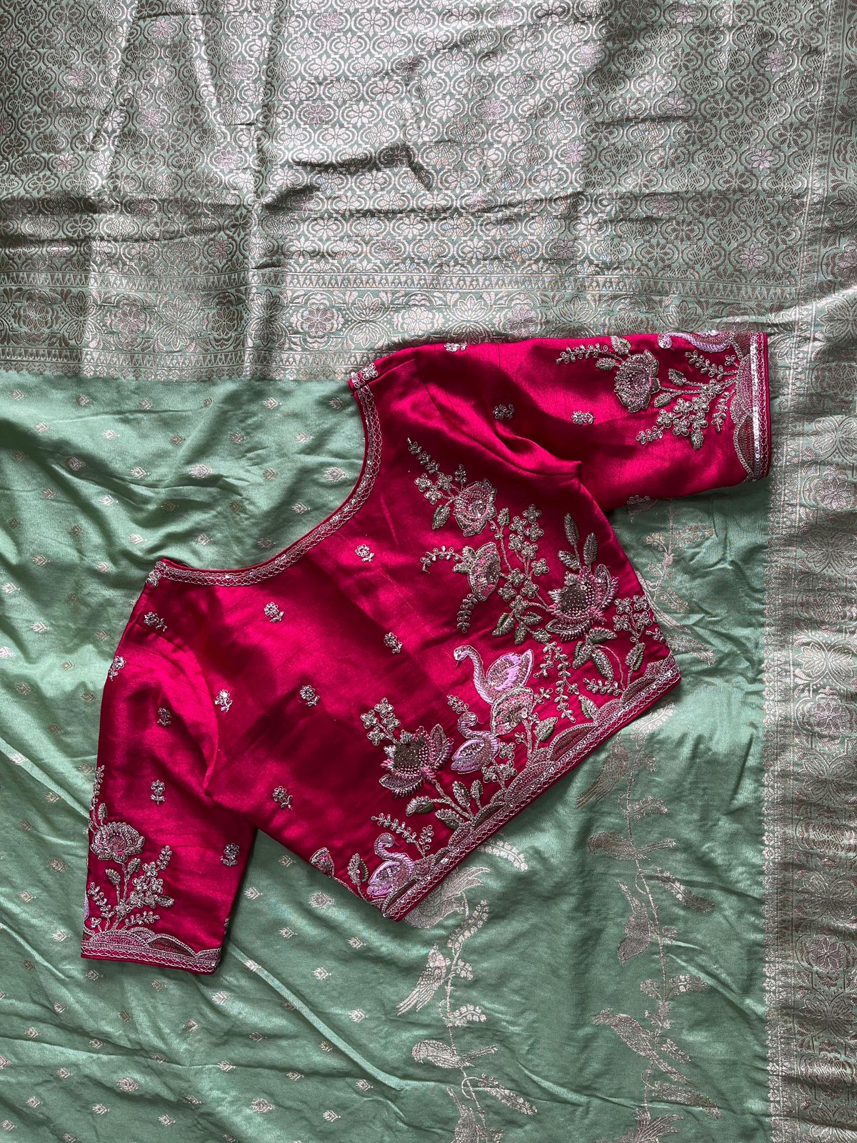 Crafted Banarasi pattu with intricate designer luxe saree with stitched Blouse
