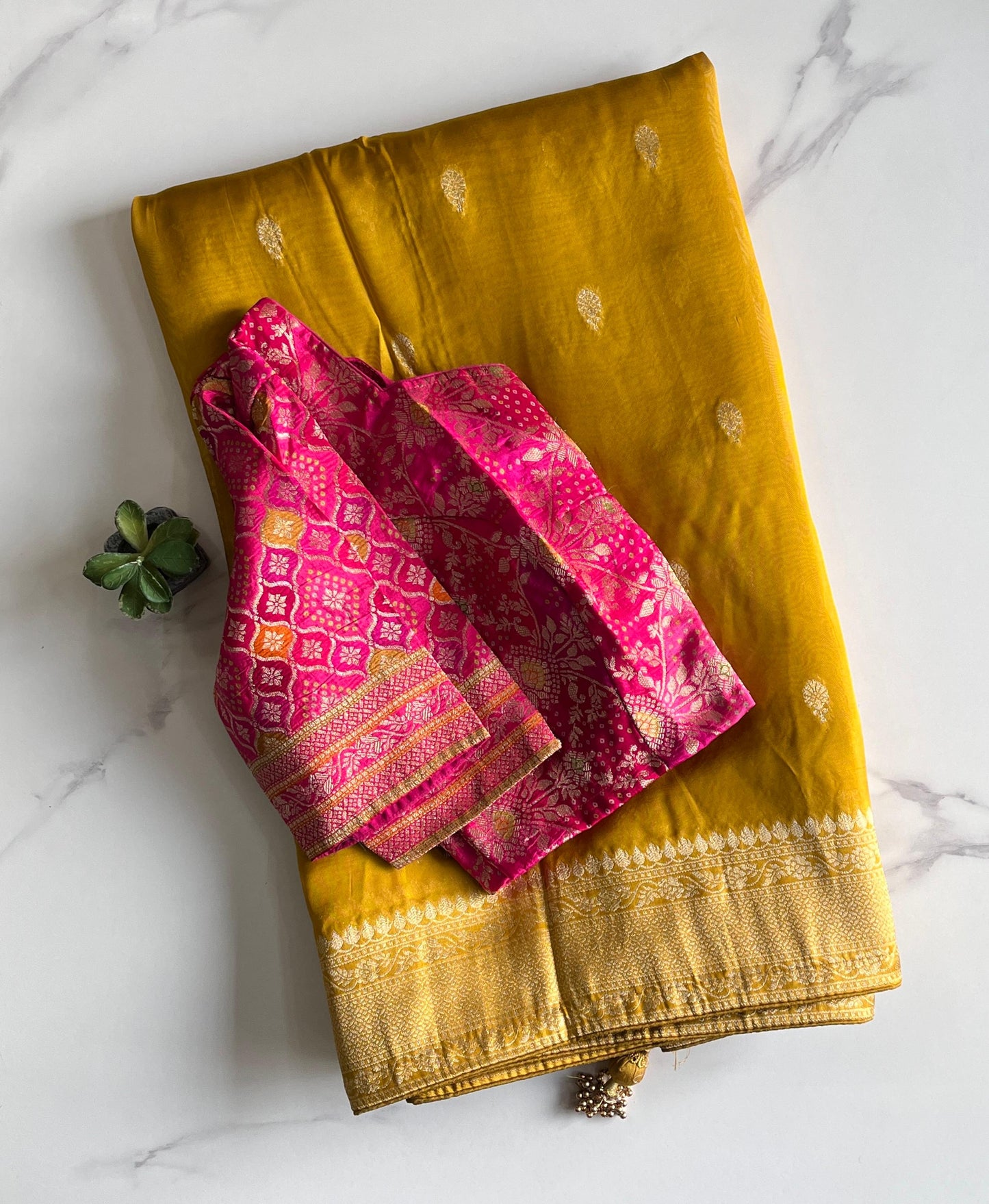Banarasi Pattu luxe saree with stitched Blouse