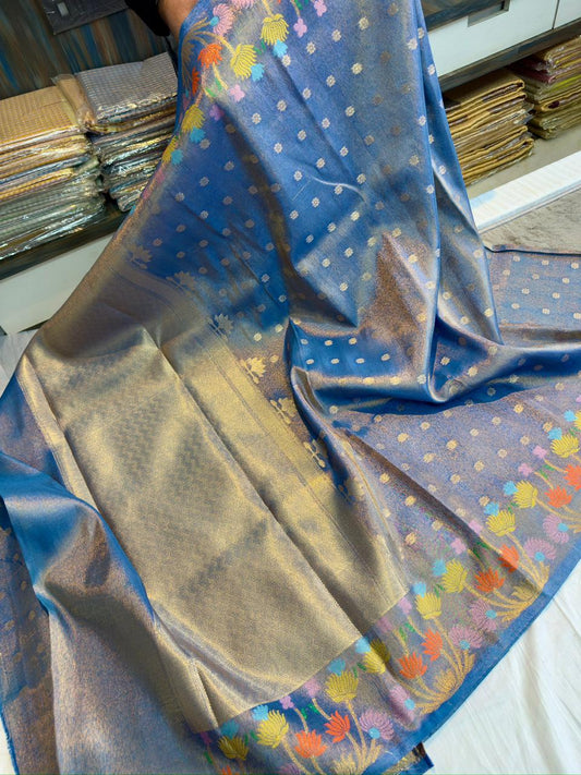 Vintage semi soft Dupion designer saree