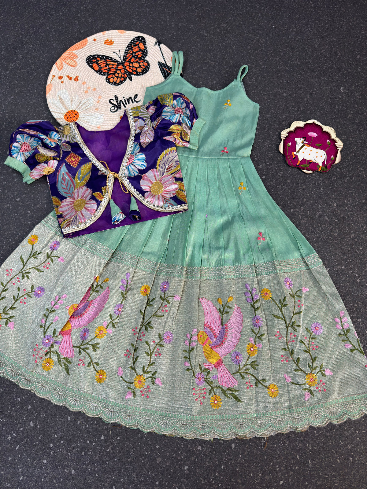 Position Printed & Embroidered Gown for kids