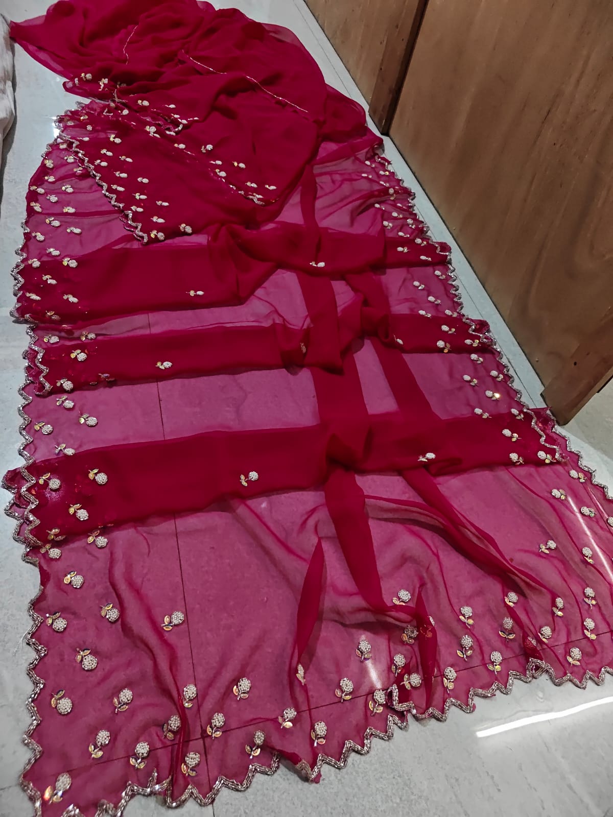 Royal georgette handwork sarees