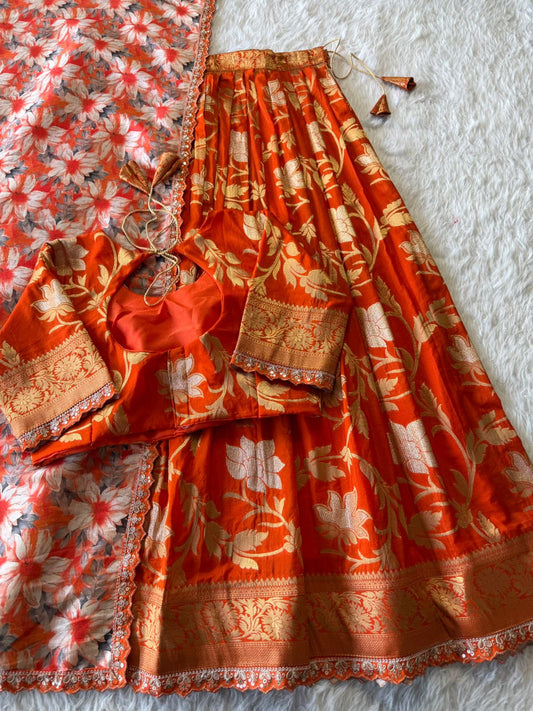 Soft Khadi crepe Designer Lehenga