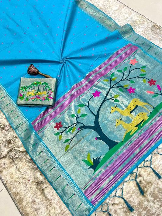 Budget paithani rich zari classic sarees