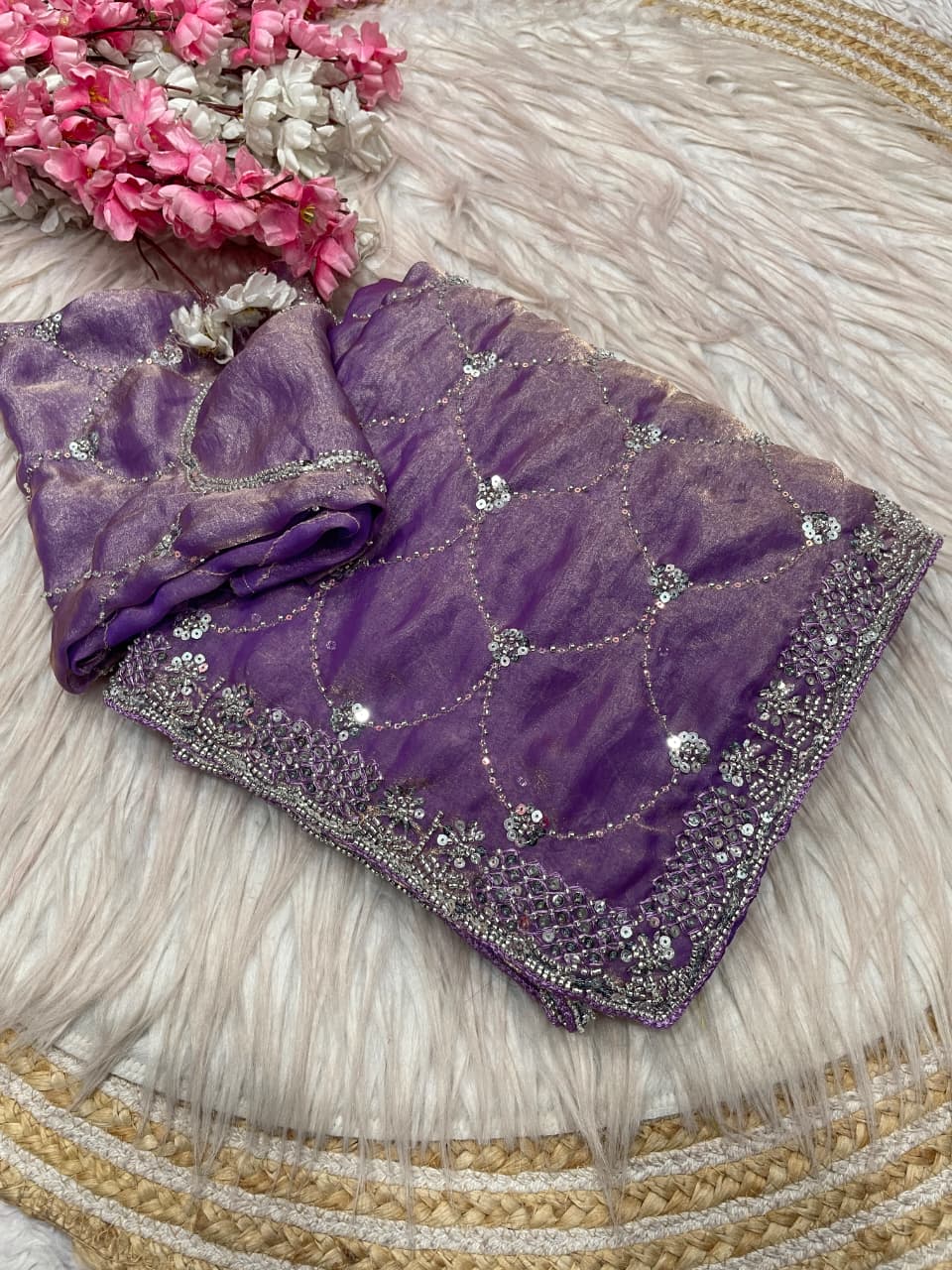 Fendy party luxe beads sarees