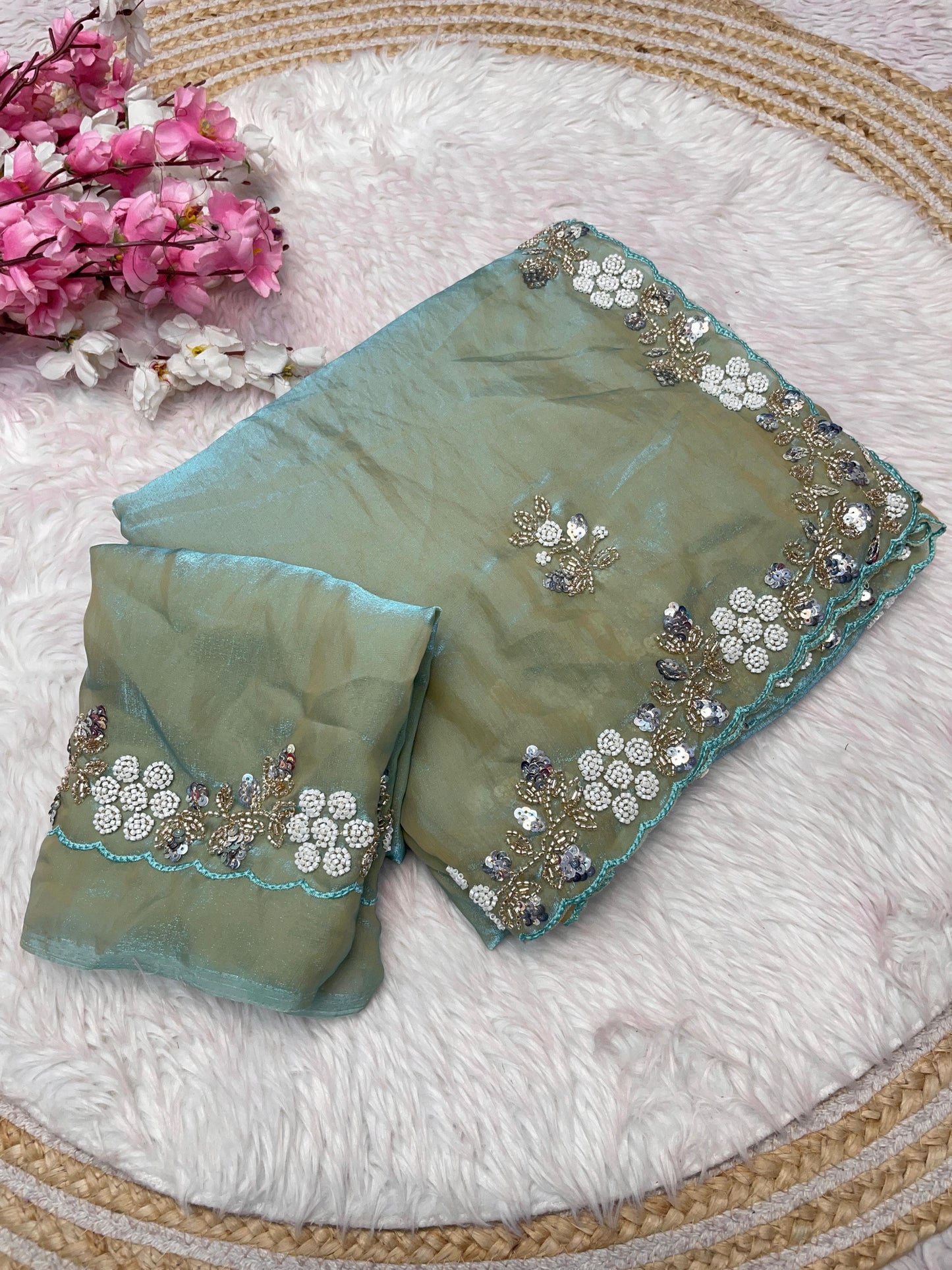 New Designer party wear satin sarees