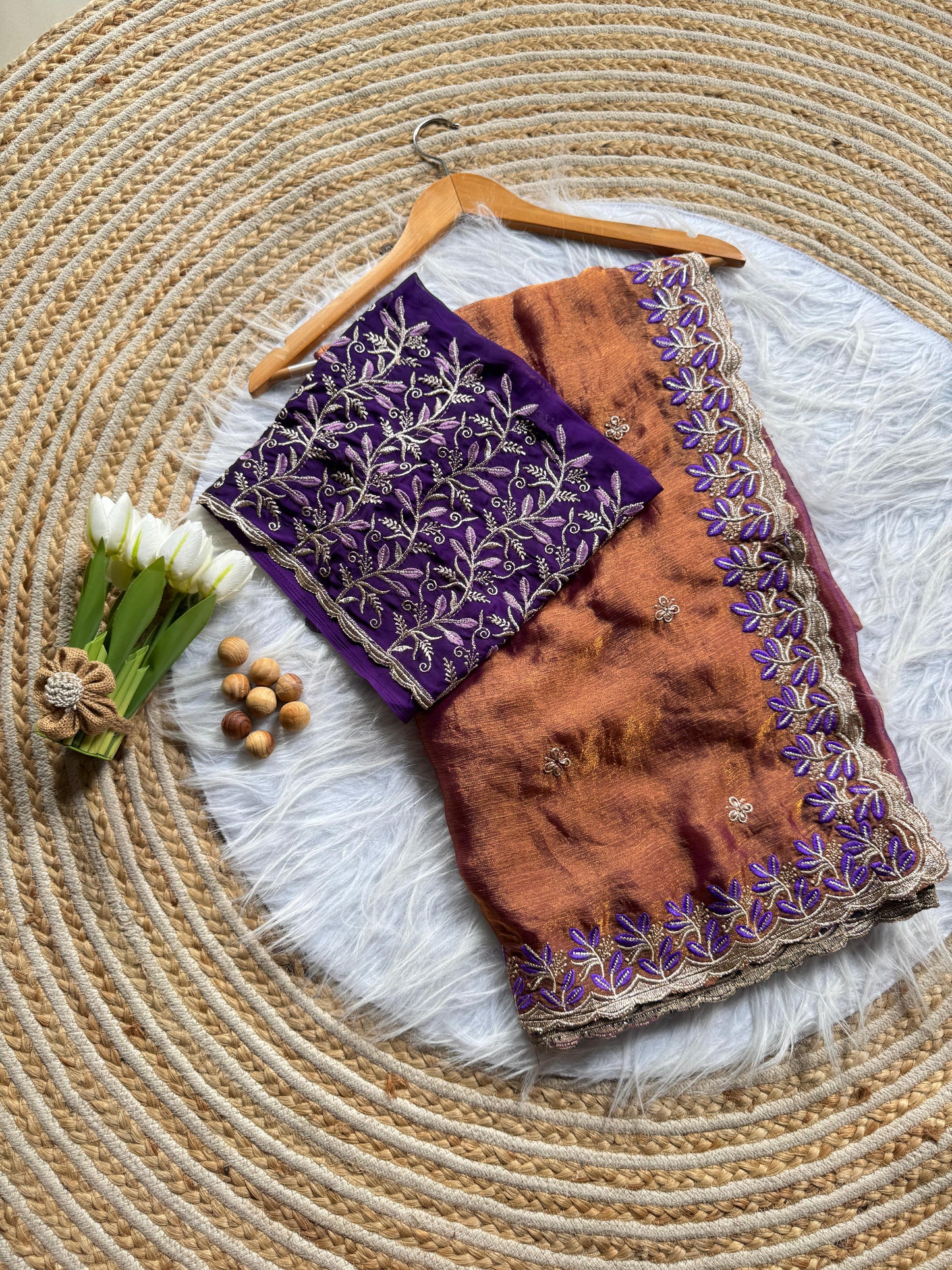 Elegant embroidery saree budget friendly