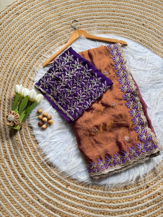 Elegant embroidery Budget Friendly Saree