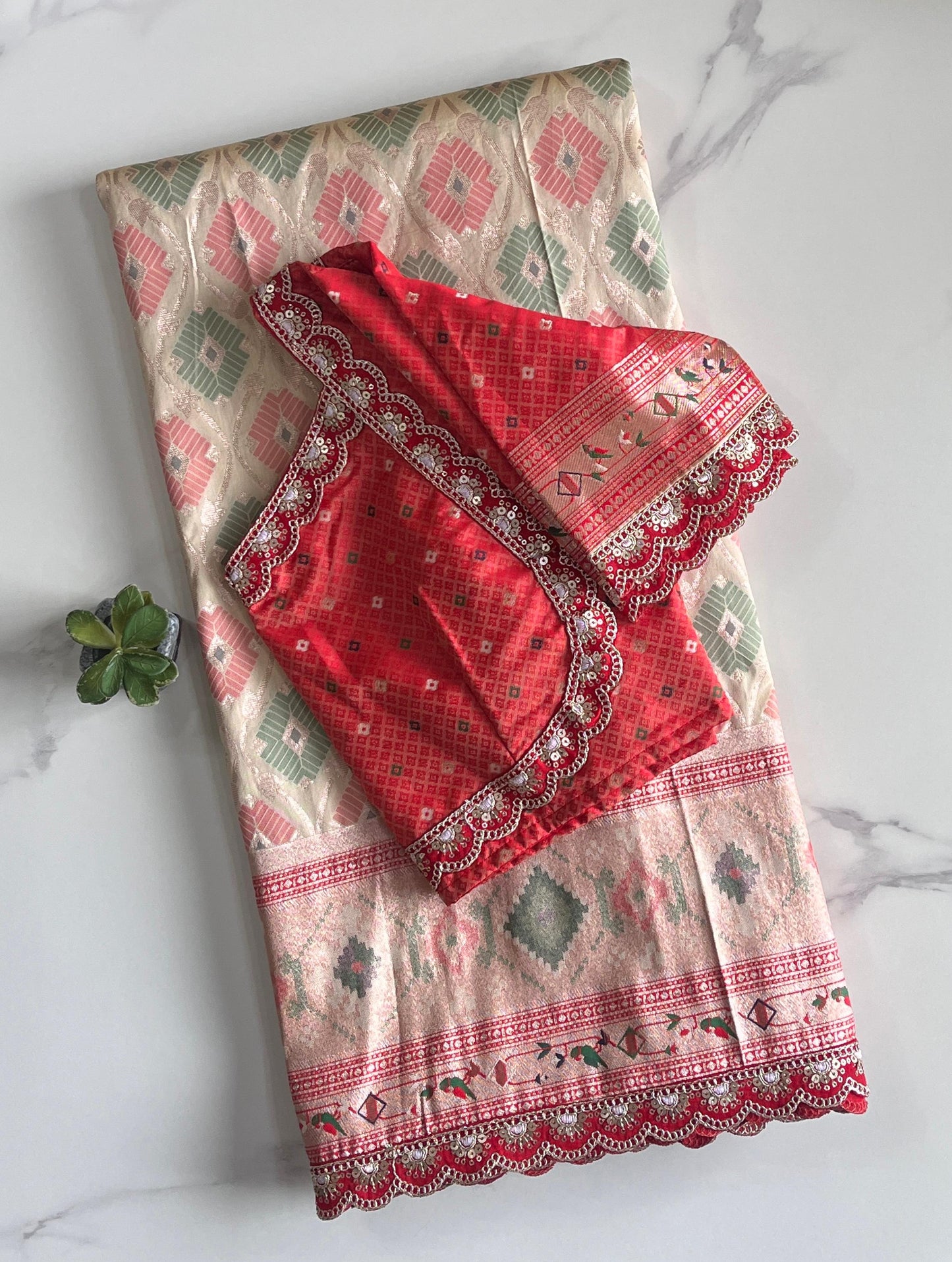 Banarasi Pattu saree luxe with stitched Blouse
