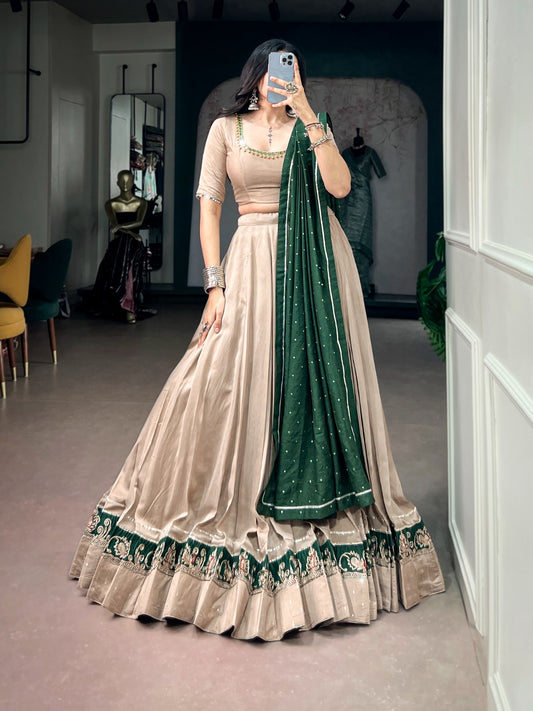 Navaratri designer garba magic Chanderi Lehenga