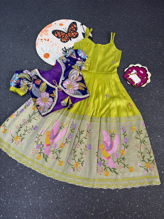 Position Printed & Embroidered Gown for kids