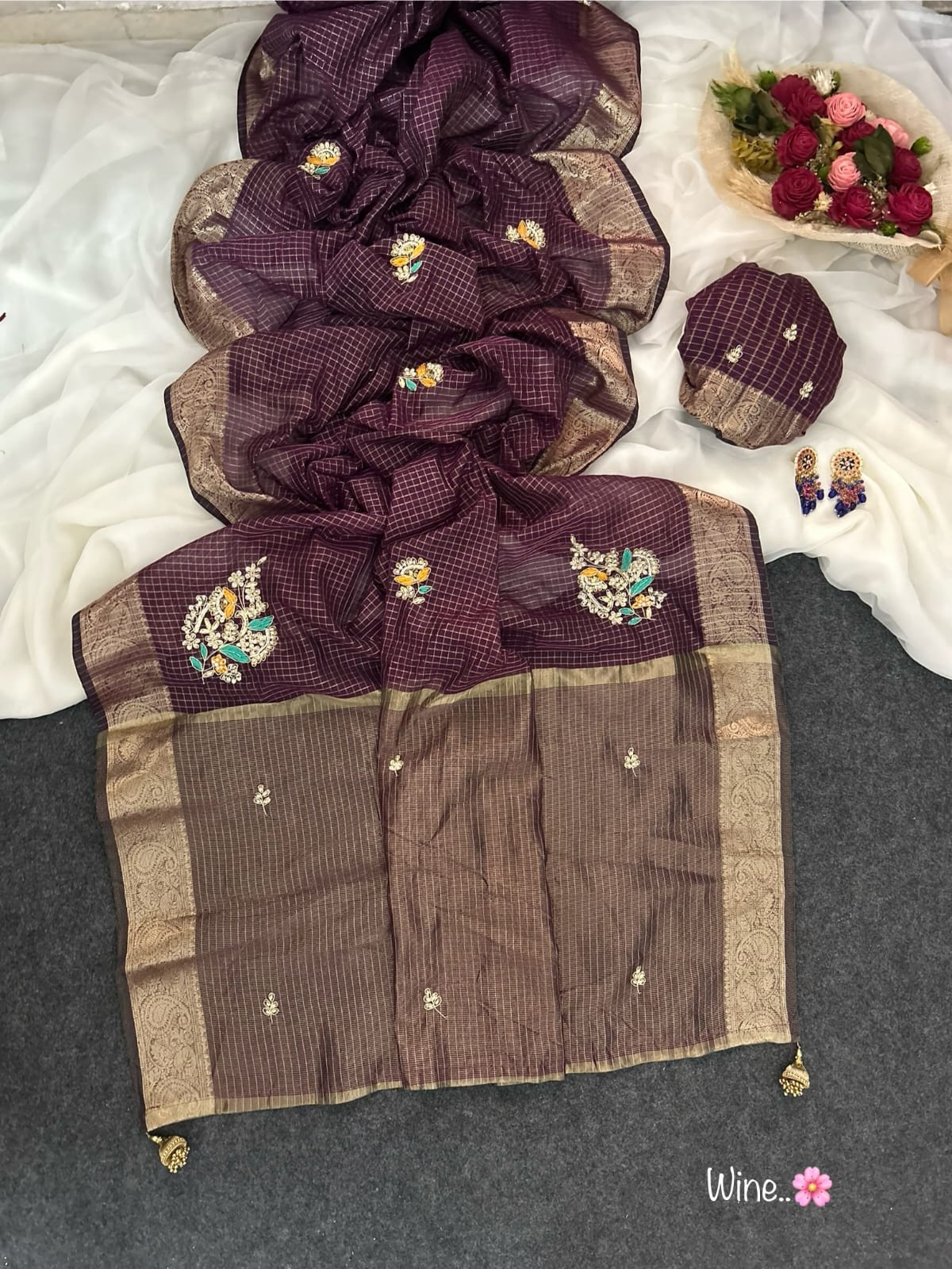 Kota doriya chex budget Desginer classic sarees