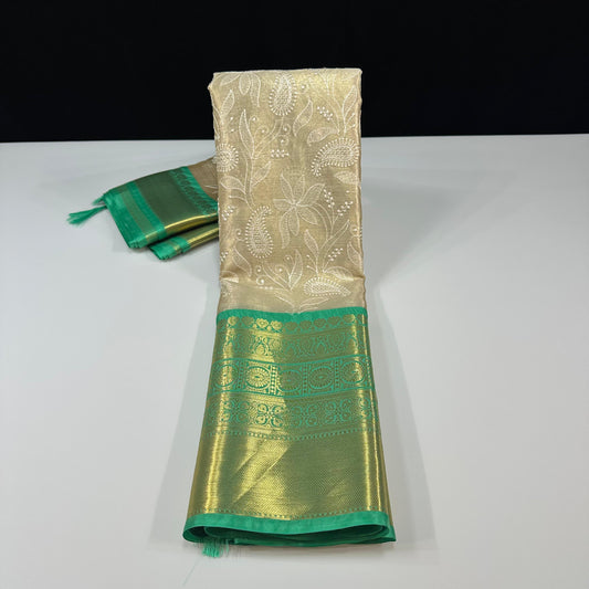 Viral Banarsi tissue chikankari jaal embroidery vintage sarees