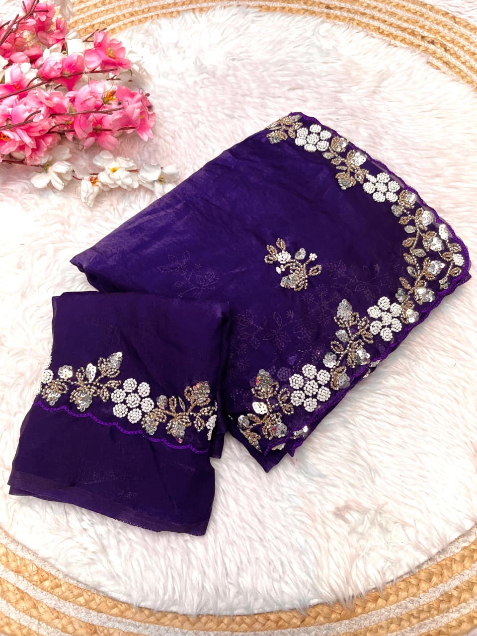 New Designer party wear satin sarees