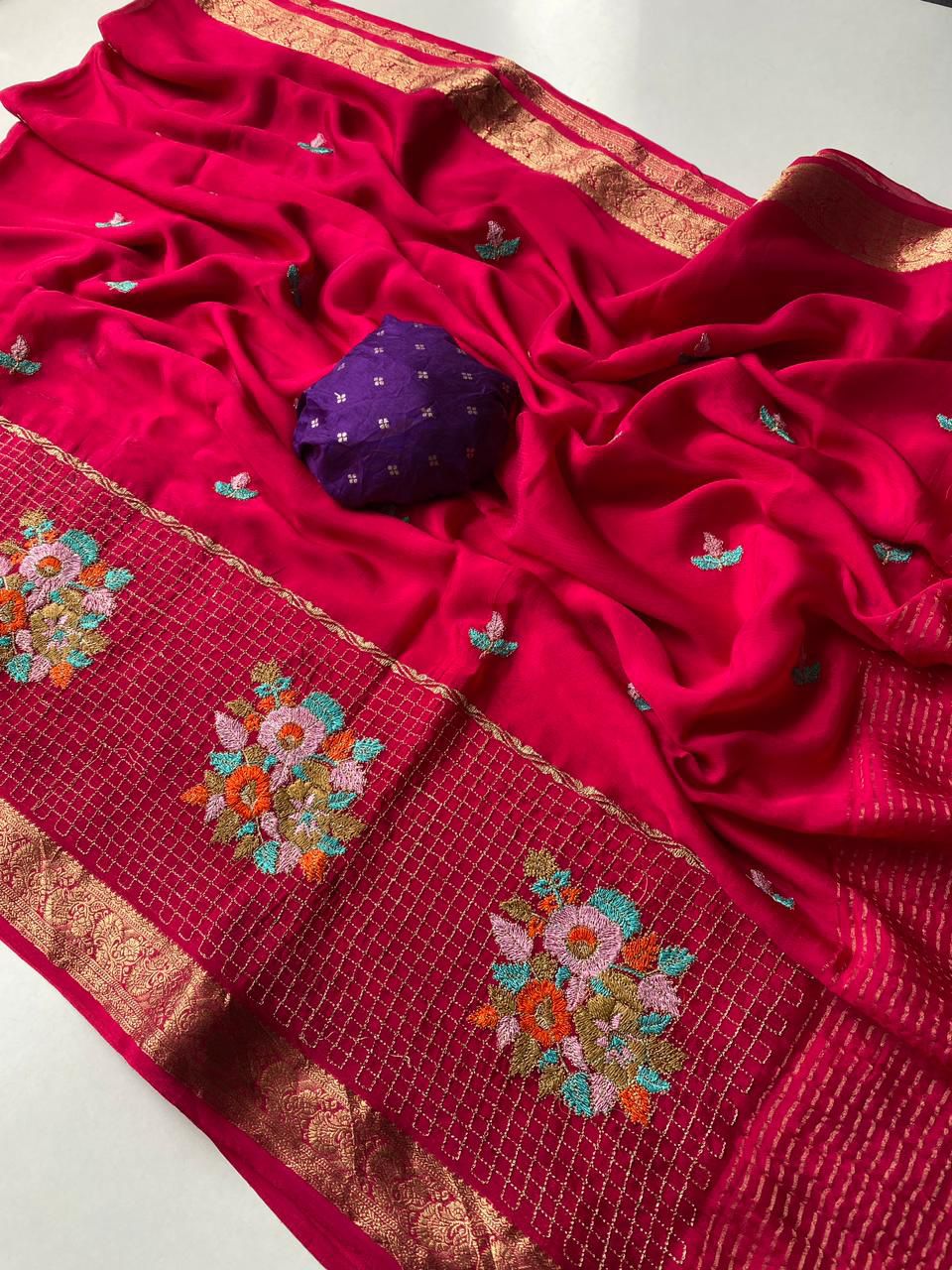 chinon chiffon luxe classic sarees