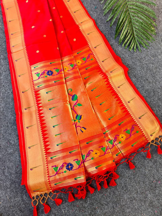 Budget Tussar Paithani weaving sarees