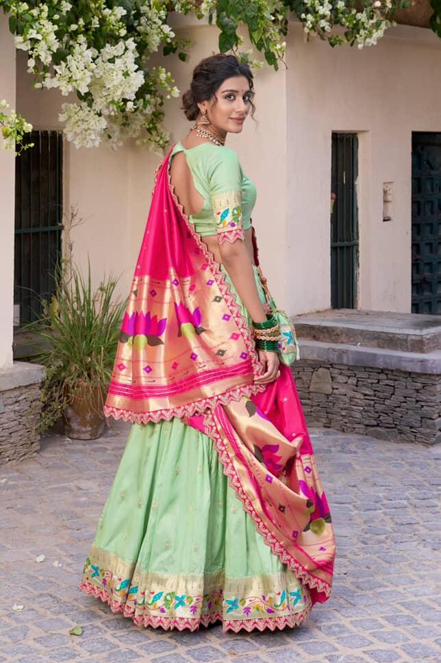 Vichitra Silk Kalmkari print Lehengas
