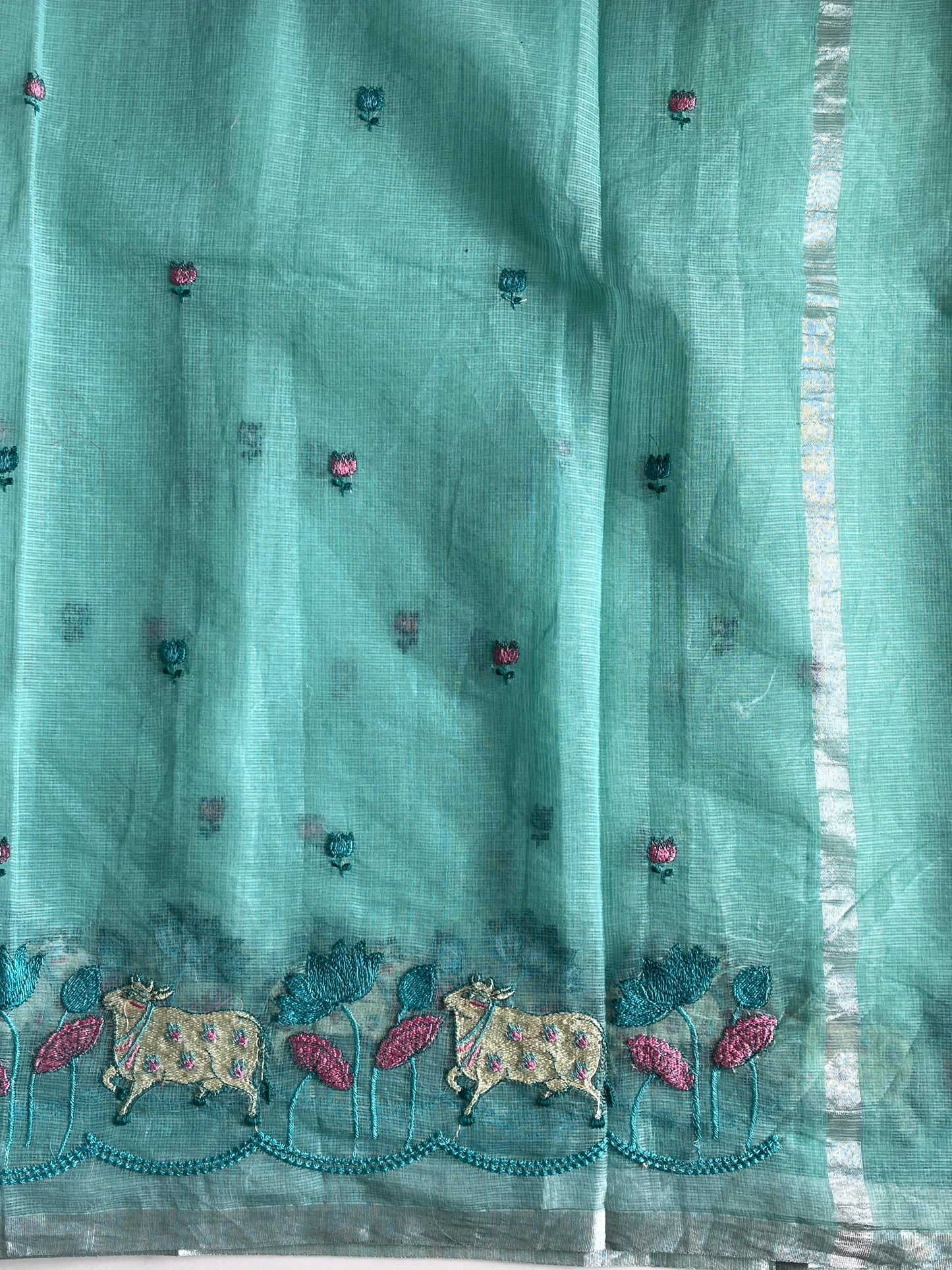 Pichwai Kota Doris With embroidery butties Budget sarees