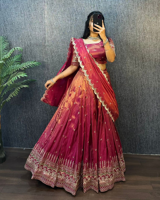 Festival Lehenga South tisuuse silk embroidery sequin work