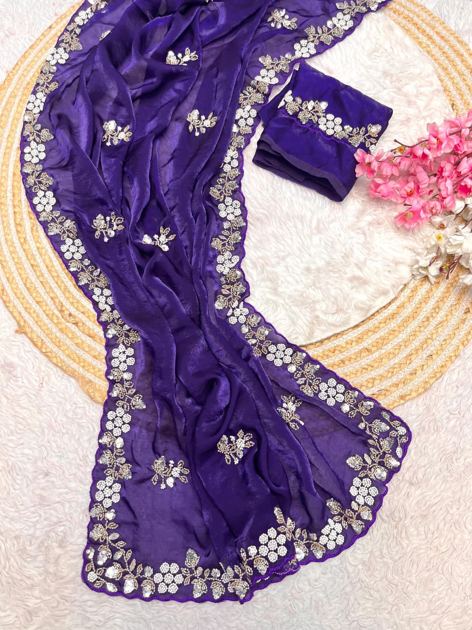 New Designer party wear satin sarees