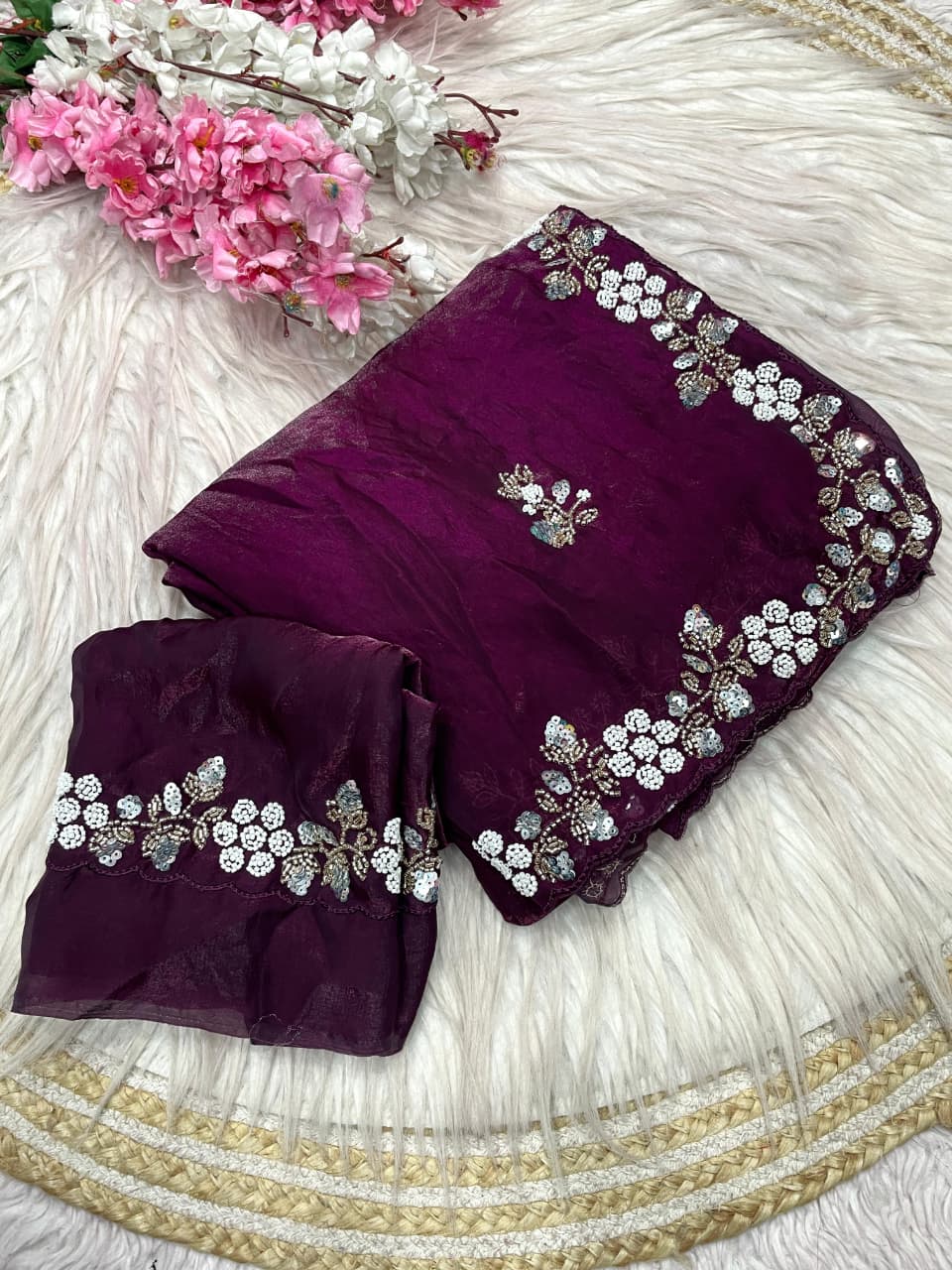 New Designer party wear satin sarees