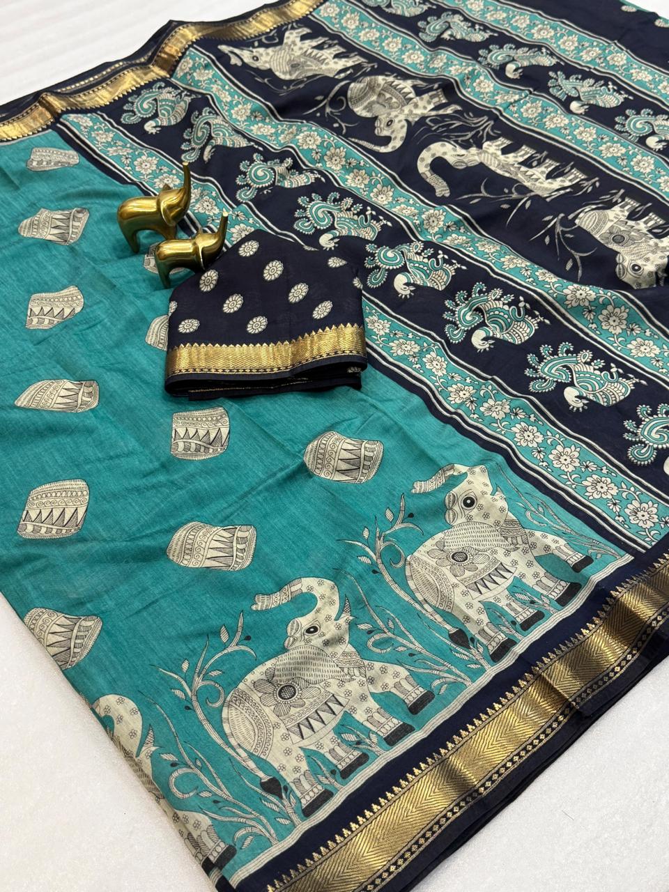 Mangalgiri Silk with viscos border budget saree